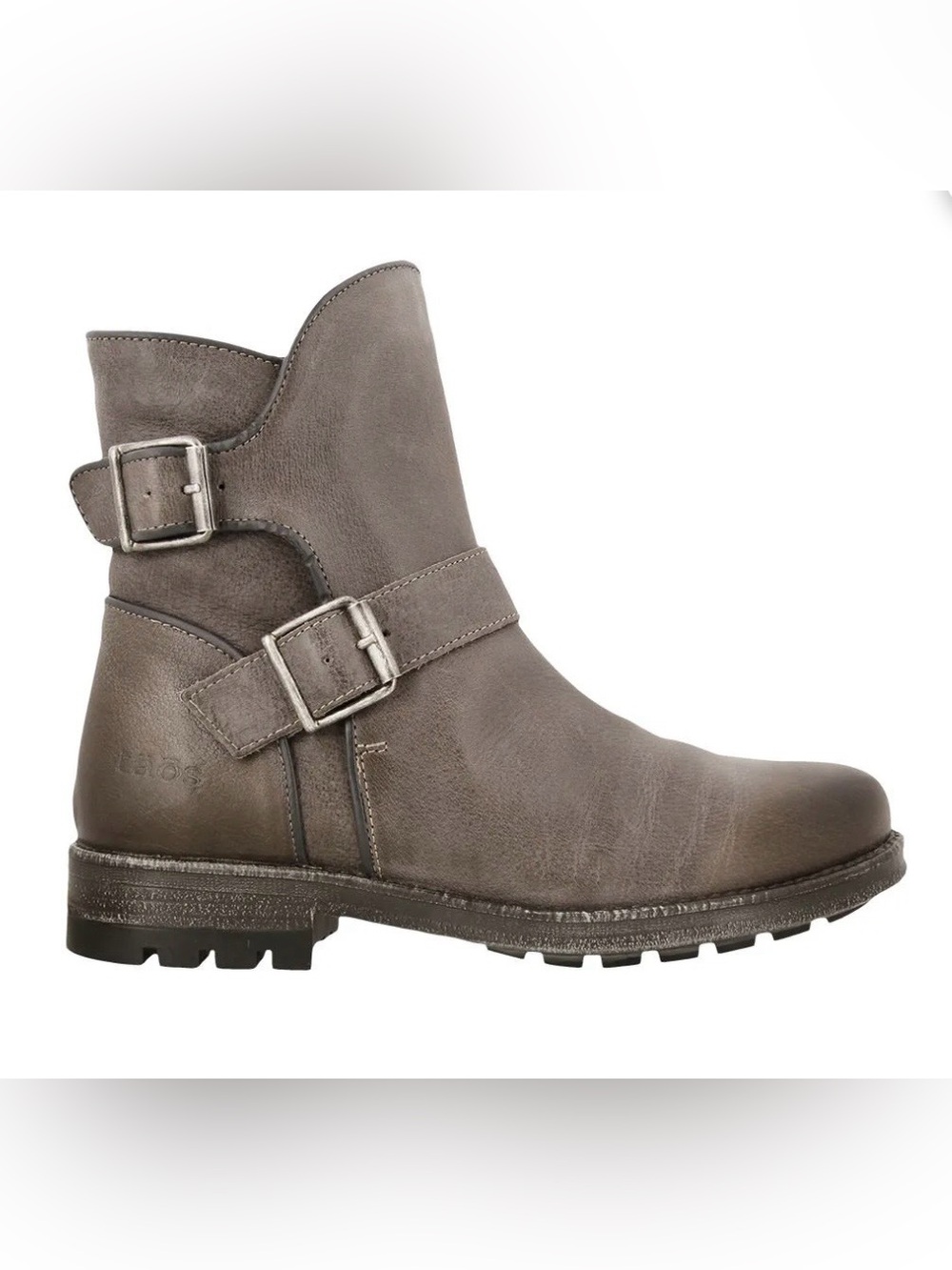 Taos Outlaw Women's Leather Moto Buckle Ankle Boot Lug Heel
